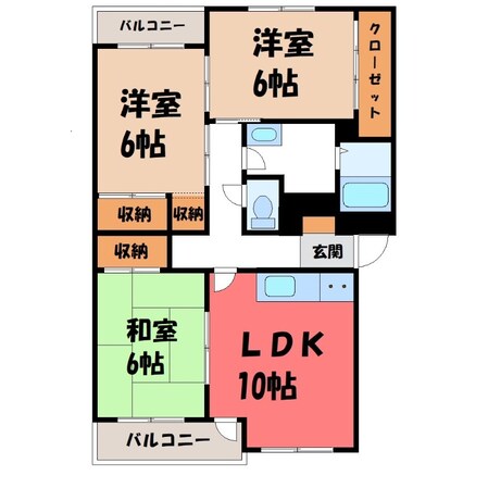 小山駅南ハイツの物件間取画像